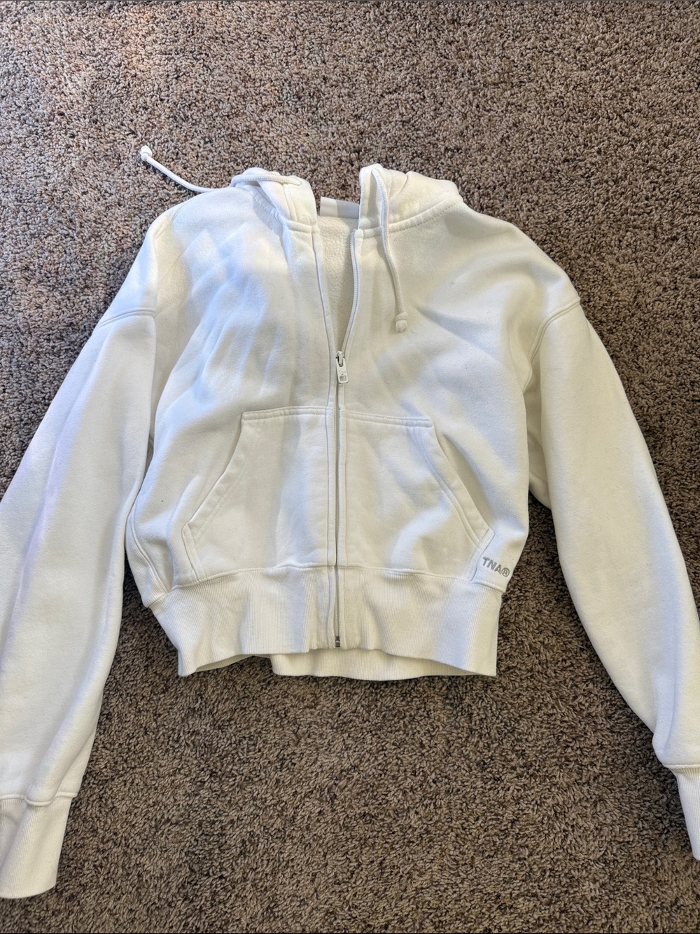 TNA White  Zip-Up Hoodie Jacket